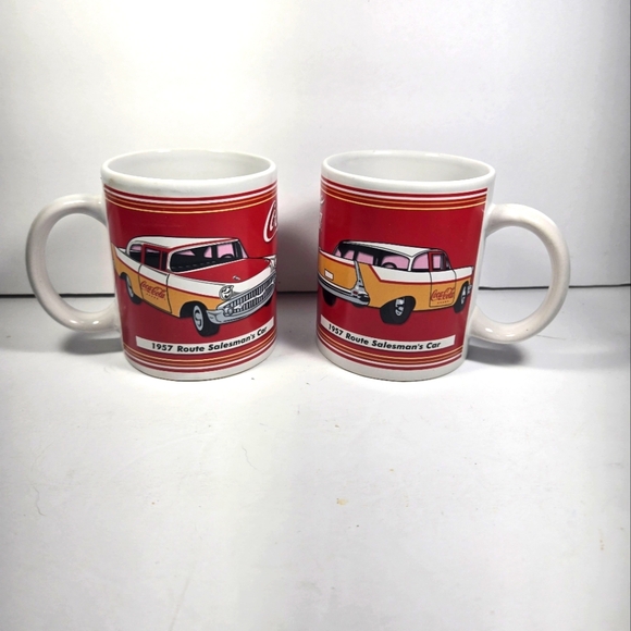 Coca Cola Mugs Set of Two " 1957 Route Salesman's Car" Edition - Picture 4 of 7